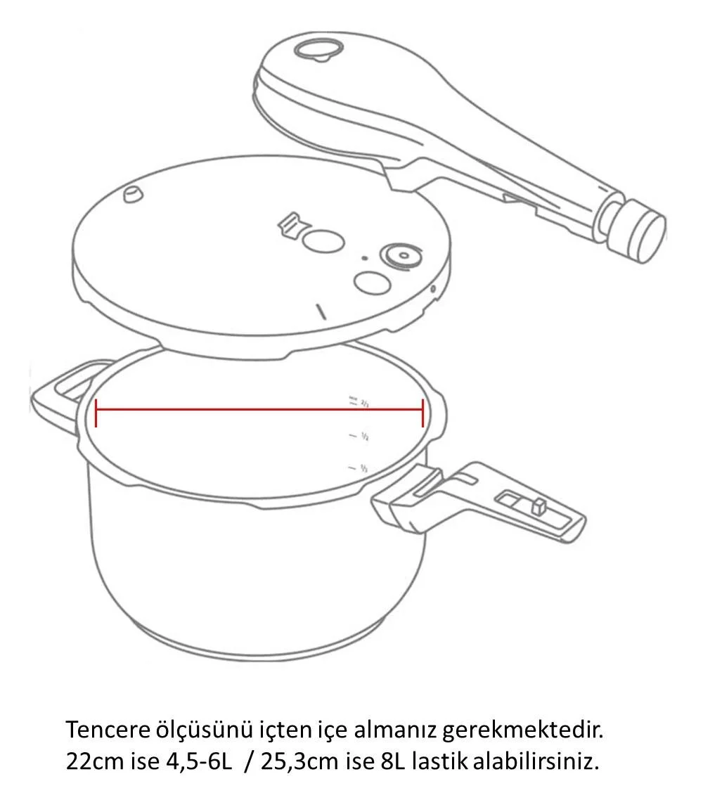 Tefal Yeni Model 4,5L/6L Düdüklü Tencere Lastiği (22cm) - Görsel 3